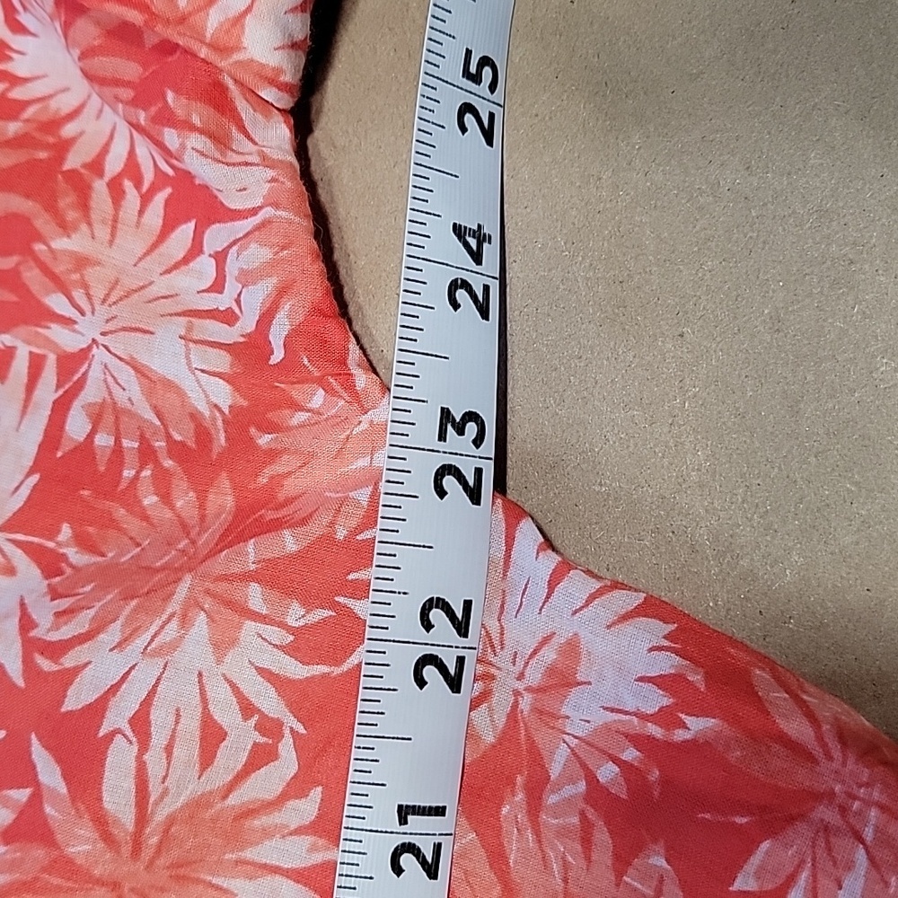 MICHAEL Michael Kors Size XL Coral White Palm Pattern Kimono Sleeve Blouse - Picture 10 of 15